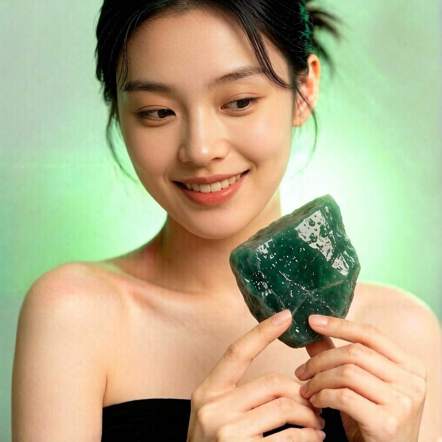 手持玉石原石